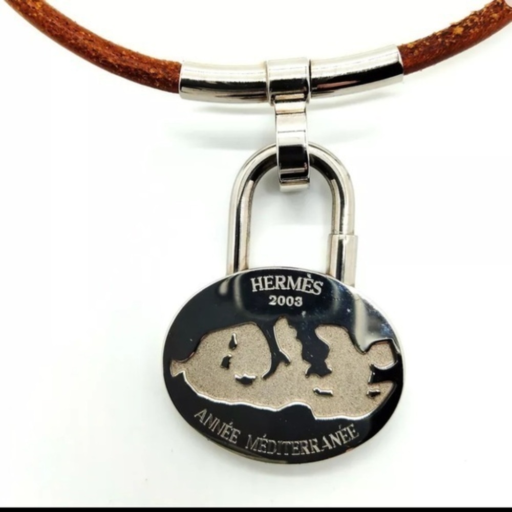 Hermes vtg Annee Mediterranean Cadena lock double wrap bracelet/ choker necklace